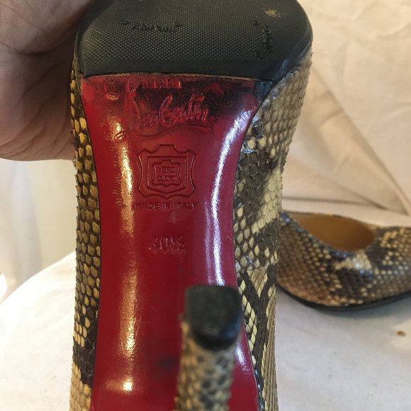 Christian Louboutin Round Toe Snakeskin Pumps - Picture 11 of 11